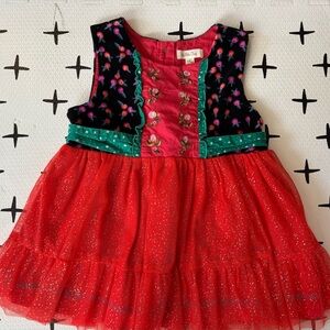 Matilda Jane Red and Green Floral Embroidered Dress